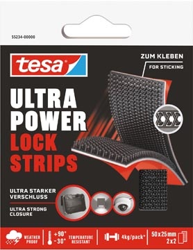 Tesa Tesa Lock strips Ultra power, ft 25 mm x 5 cm, blister van 2 x 2 stuks