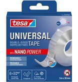 Tesa Tesa dubbelzijdige tape Nano Power, ft 3 m x 30 mm, transparant