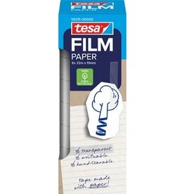 Tesa Tesafilm papier tape, ft 19 mm x 33 m, transparant, doos van 8 stuks