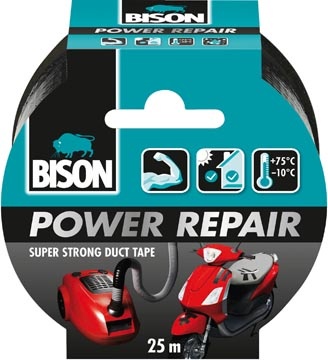 Bison Bison Tape Power Repair 25M Zw 1 STUK