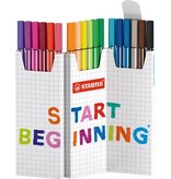 Stabilo STABILO Pen 68 viltstift, geassorteerde kleuren, deskset van 18 stuks