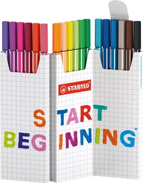 Stabilo STABILO Pen 68 viltstift, geassorteerde kleuren, deskset van 18 stuks