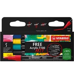 Stabilo Stabilo Free Acrylm T100 P5 1 St