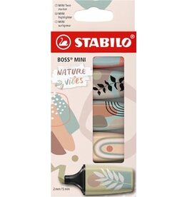 Stabilo STABILO BOSS MINI naturevibes markeerstift, geassorteerde kleuren, blister van 5 stuks