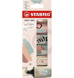 Stabilo STABILO BOSS MINI Naturevibes markeerstift, geassorteerde kleuren, blister van 6 stuks