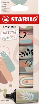 Stabilo STABILO BOSS MINI Naturevibes markeerstift, geassorteerde kleuren, blister van 6 stuks