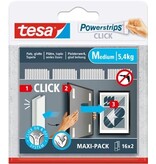 Tesa Tesa Powerstrips Click medium, draagkracht 1 kg, blister van 2 x 16 stuks