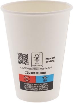Conpax Beker uit karton, 180 ML, wit, pak van 100 stuks