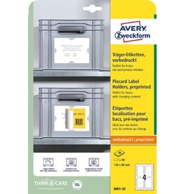 Avery Zweckform Avery positioneeretiket voorbedrukt, ft 120 x 80 mm, wit, pak van 20 etiketten