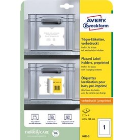 Avery Zweckform Avery positioneeretiket voorbedrukt, ft 220 x 160 mm, wit, pak van 5 etiketten
