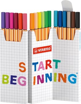 Stabilo STABILO point 88 fineliner, geassorteerde kleuren, deskset van 18 stuks