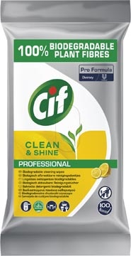 Cif Cif vochtige schoonmaakdoekjes Clean & Shine, pak van 100 stuks