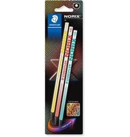 Staedtler Staedtler Norix grafietpotlood, HB, blister van 3 stuks, geassorteerde kleuren