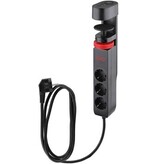 IOIO IOIO contactdoos SL3000, 3 stopcontacten en 3 USB-poorten, tafelklem, zwart