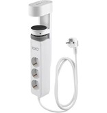 IOIO IOIO contactdoos SL3000, 3 stopcontacten en 3 USB-poorten, tafelklem, wit