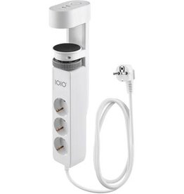 IOIO IOIO contactdoos SL3000, 3 stopcontacten en 3 USB-poorten, tafelklem, wit