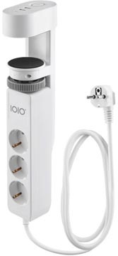 IOIO IOIO contactdoos SL3000, 3 stopcontacten en 3 USB-poorten, tafelklem, wit
