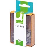 Q-CONNECT Q-CONNECT kopspelden, 0,85 x 30 mm, vernikkeld, doos van 30 gram