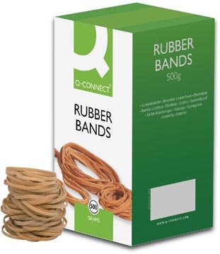 Q-CONNECT Q-CONNECT elastieken, breedte 3 mm, lengte 80 mm, nr 32, doos van 500 g