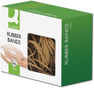 Q-CONNECT Q-CONNECT elastieken, breedte 1,5 mm, lengte 80 mm, nr 18, doosje van 100 g