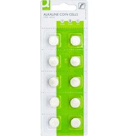 Q-CONNECT Q-CONNECT knoopcel, alkaline, LR54, blister van 10 stuks