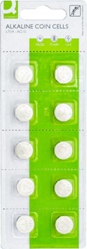 Q-CONNECT Q-CONNECT knoopcel, alkaline, LR54, blister van 10 stuks