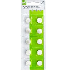 Q-CONNECT Q-CONNECT knoopcel, alkaline, LR44, blister van 10 stuks