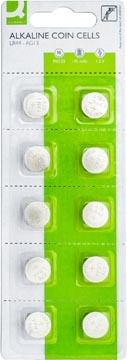 Q-CONNECT Q-CONNECT knoopcel, alkaline, LR44, blister van 10 stuks
