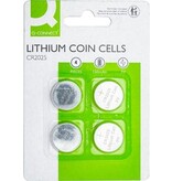 Q-CONNECT Q-CONNECT knoopcel, lithium, CR2025, blister van 4 stuks