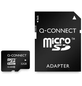 Q-CONNECT Q-CONNECT microSD geheugenkaart, met SD-adaptor, 32 GB