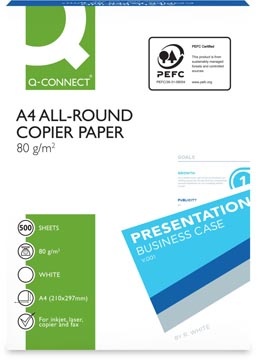 Q-CONNECT Q-CONNECT All-Round kopieerpapier, ft A4, 80 g, pak van 500 vel, wit