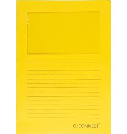 Q-CONNECT Q-CONNECT L-map met venster, 120 g/m², A4, pak van 100 stuks, geel