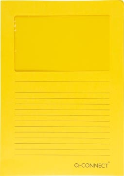 Q-CONNECT Q-CONNECT L-map met venster, 120 g/m², A4, pak van 100 stuks, geel