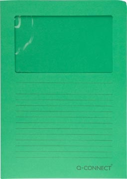Q-CONNECT Q-CONNECT L-map met venster, 120 g/m², A4, pak van 100 stuks, groen