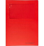 Q-CONNECT Q-CONNECT L-map met venster, 120 g/m², A4, pak van 100 stuks, rood