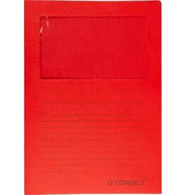Q-CONNECT Q-CONNECT L-map met venster, 120 g/m², A4, pak van 100 stuks, rood