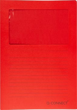 Q-CONNECT Q-CONNECT L-map met venster, 120 g/m², A4, pak van 100 stuks, rood