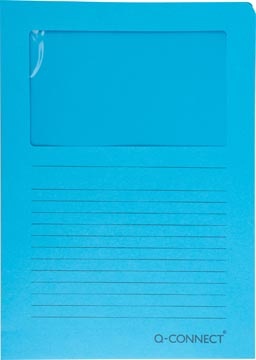 Q-CONNECT Q-CONNECT L-map met venster, 120 g/m², A4, pak van 100 stuks, blauw