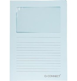Q-CONNECT Q-CONNECT L-map met venster, 120 g/m², A4, pak van 100 stuks, lichtblauw