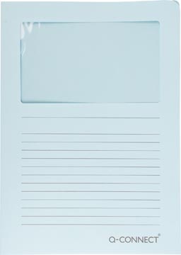 Q-CONNECT Q-CONNECT L-map met venster, 120 g/m², A4, pak van 100 stuks, lichtblauw