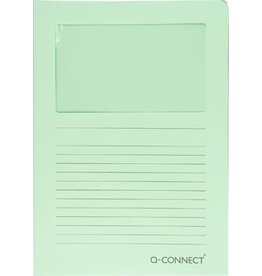 Q-CONNECT Q-CONNECT L-map met venster, 120 g/m², A4, pak van 100 stuks, lichtgroen