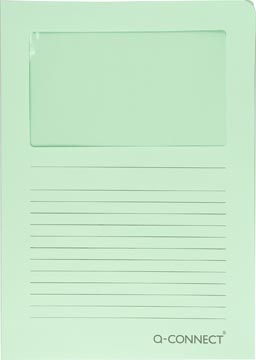Q-CONNECT Q-CONNECT L-map met venster, 120 g/m², A4, pak van 100 stuks, lichtgroen