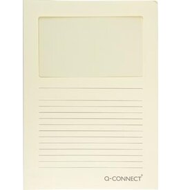 Q-CONNECT Q-CONNECT L-map met venster, 120 g/m², A4, pak van 100 stuks, lichtgeel