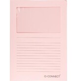 Q-CONNECT Q-CONNECT L-map met venster, 120 g/m², A4, pak van 100 stuks, lichtroze