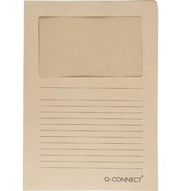Q-CONNECT Q-CONNECT L-map met venster, 120 g/m², A4, pak van 100 stuks, kraft