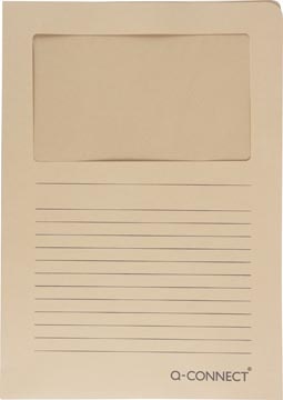 Q-CONNECT Q-CONNECT L-map met venster, 120 g/m², A4, pak van 100 stuks, kraft