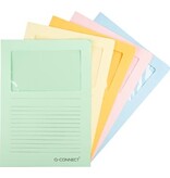 Q-CONNECT Q-CONNECT L-map met venster, 120 g/m², A4, pak van 100 stuks, lichte geassorteerde kleuren