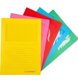 Q-CONNECT Q-CONNECT L-map met venster, 120 g/m², A4, pak van 100 stuks, donkere geassorteerde kleuren