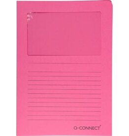 Q-CONNECT Q-CONNECT L-map met venster, 120 g/m², A4, pak van 100 stuks, roze