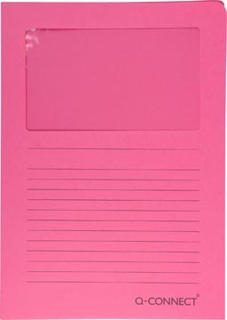 Q-CONNECT Q-CONNECT L-map met venster, 120 g/m², A4, pak van 100 stuks, roze
